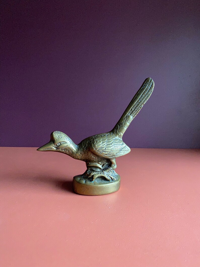 Vintage Brass Roadrunner Figurine Southwest Desert Boho Decor Etsy