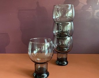 mid century modern glassware Federal Sundown set of 4