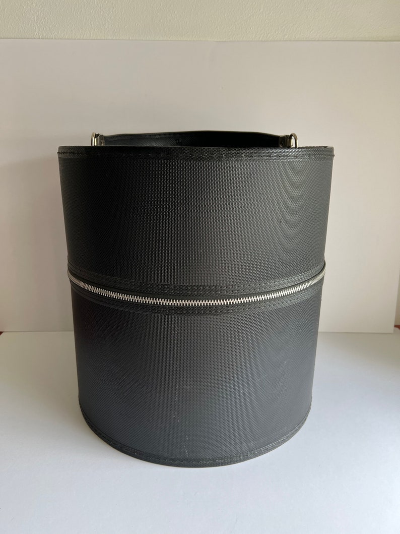 Vintage Large Black Hat Box Wig Storage Luggage Etsy