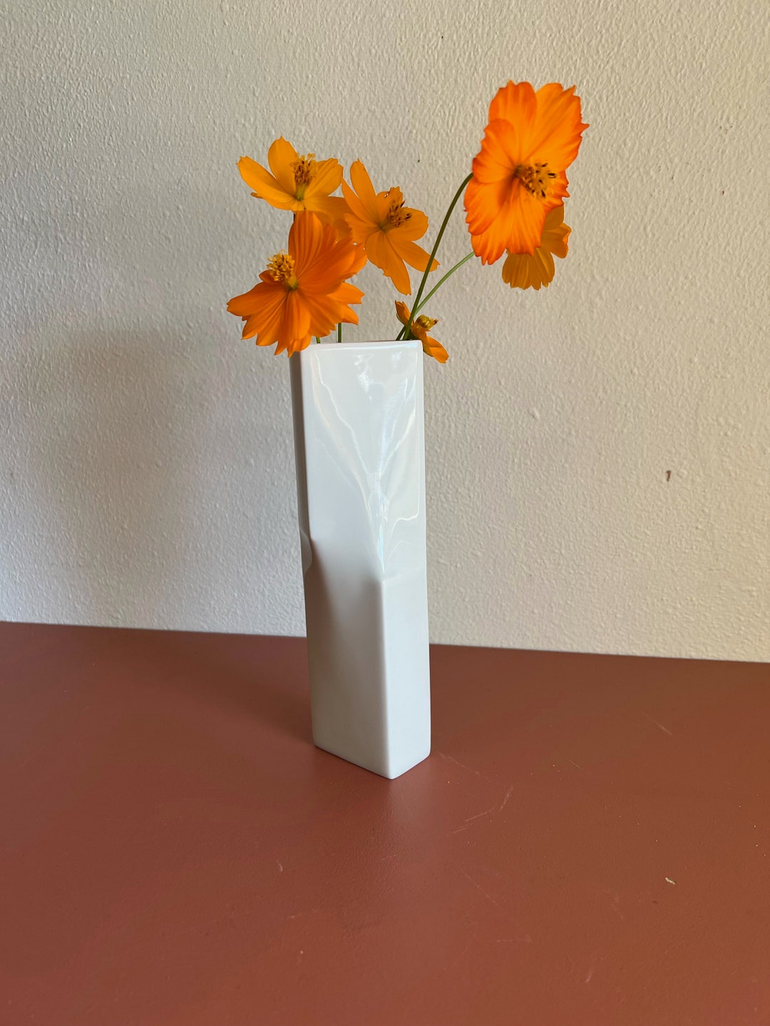 Vintage White Porcelain Vase Mod Jeroen Bechthold for Etsy