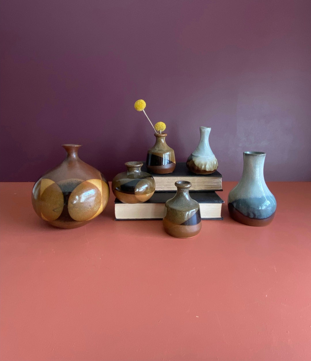 Vintage Pottery Craft Vase Stoneware Mod in the Style of Robert Maxwell ...