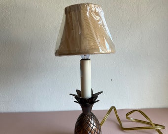 vintage bronze colored pineapple boudoir lamp candlestick glam hollywood regency