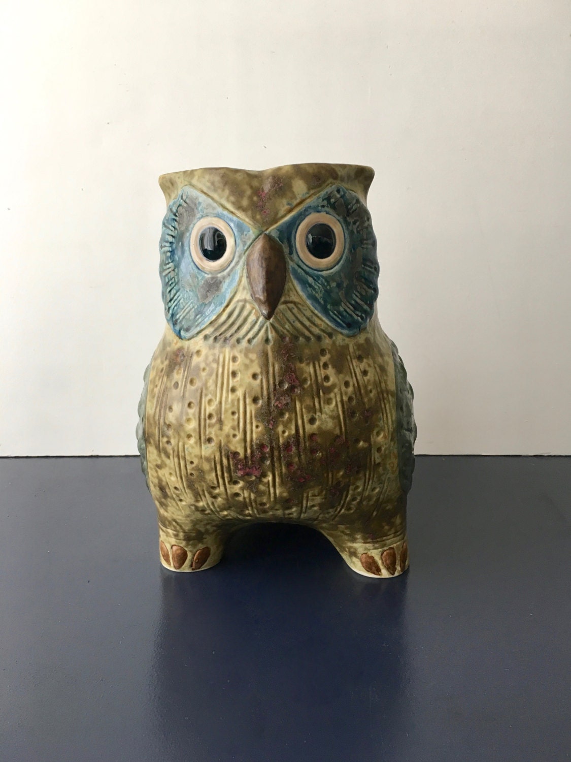 Vintage Lladro owl vase planter porcelain owl large Etsy