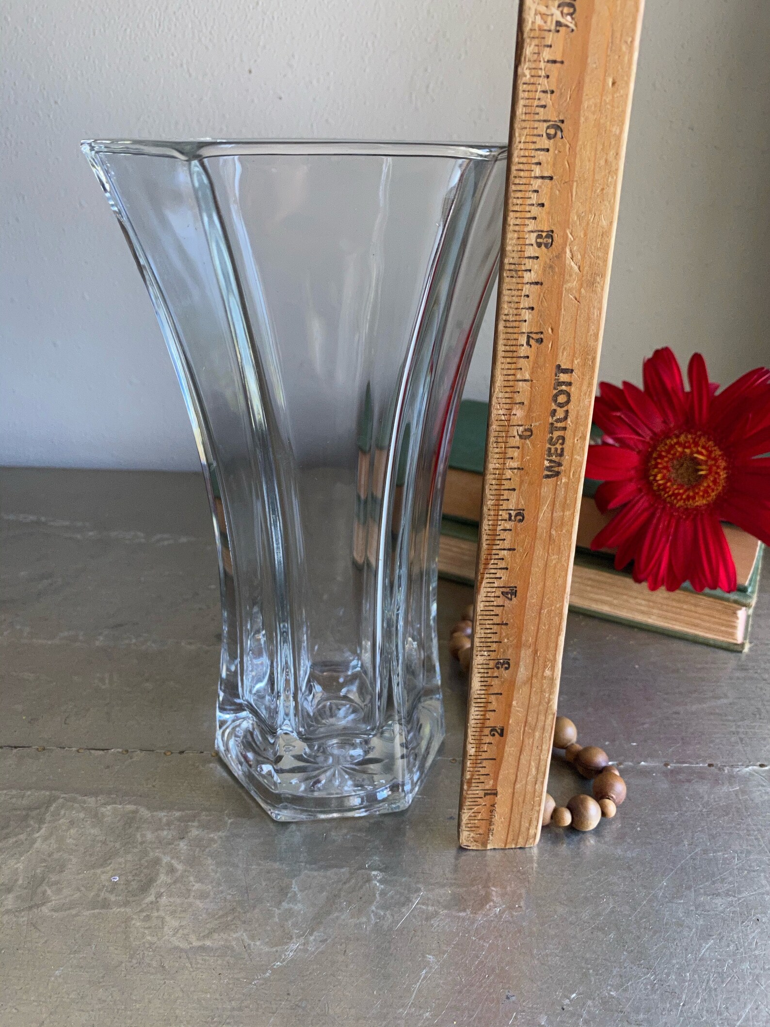 Vintage Hoosier Clear Glass Vase 4040 Flared Etsy