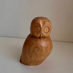 vintage carved wood owl figurine