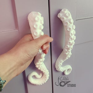 Octopus door pull, paint your own, DIY, pirate door handle, barn door pull, tentacle door handle, resin door pull, unfinished