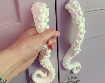 Octopus door pull, paint your own, DIY, pirate door handle, barn door pull, tentacle door handle, resin door pull, unfinished