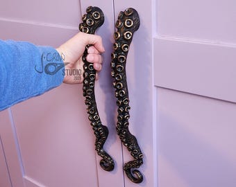 Octopus door pull, pantry door, octopus tentacle, door handle, kraken home decor, large door pull, barn door handle, octopus gifts
