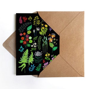 Wiesenblumen Grußkarte Geburtstagskarte Glückwunschkarte Blumen Illustration Zeichnung