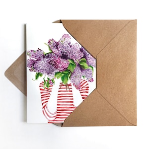 Fliederduft Grußkarte Glückwunschkarte Blumen Illustration Geburtstagskarte  Blumenstrauß Flieder Zeichnung