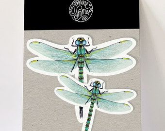 2 stickers, dragonfly, stickers, outdoor stickers, vegan