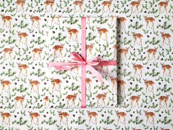5x Geschenkpapier Rehkitz Weihnachtsgeschenkpapier Etsy