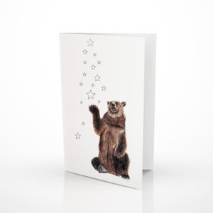 3x Christmas Card Bear Greeting Cards Christmas Bear Bear Drawing Illustration Christmas Greetings Bear Greetings image 3