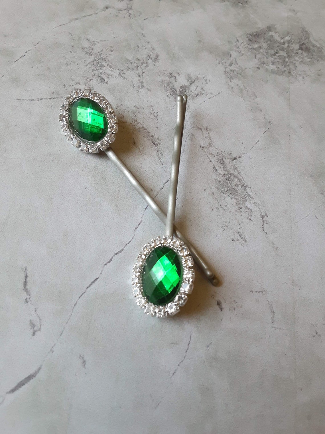 Par of Vntage Rhnestone Bobby or Har Pns, Bg Rhnestones - Etsy