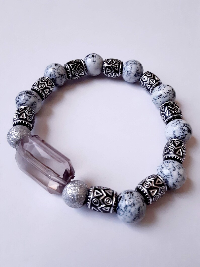 Marble Gray Stretch Bracelet