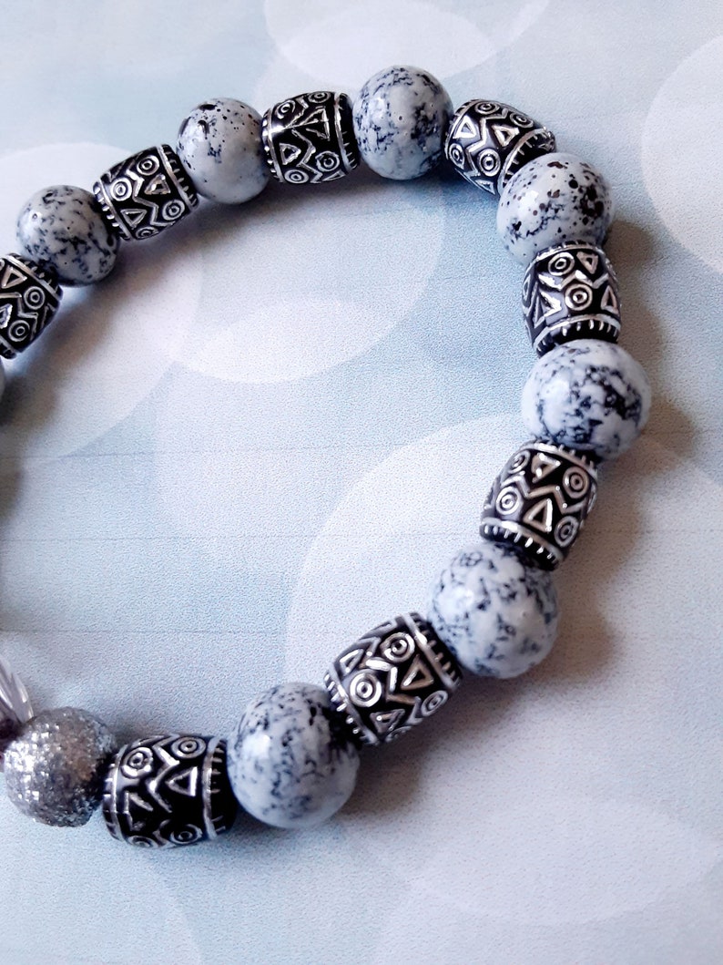 Marble Gray Stretch Bracelet