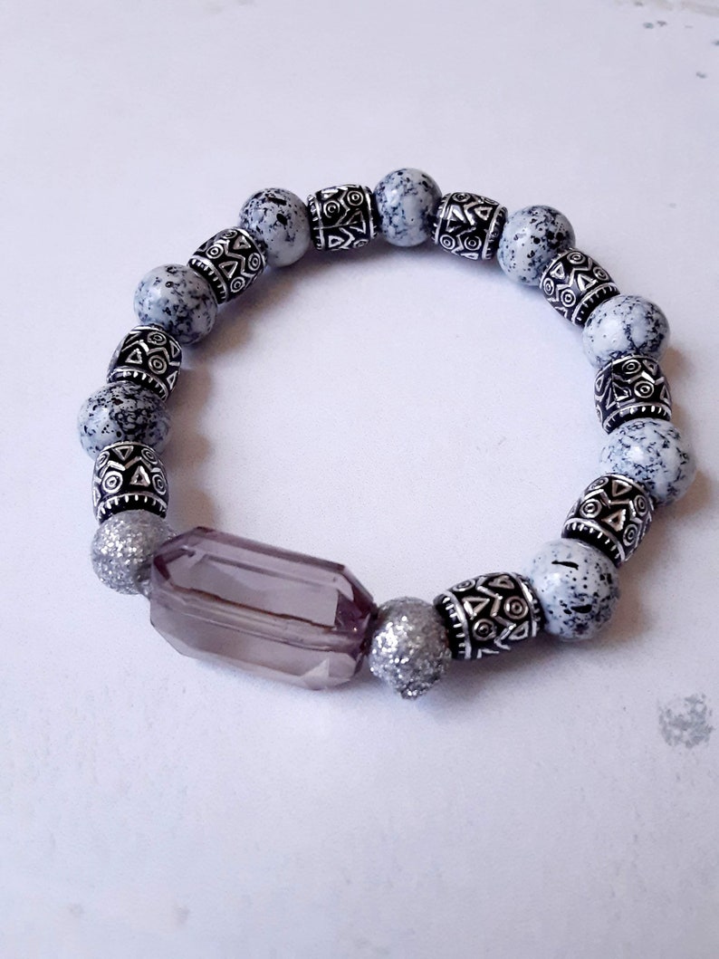 Marble Gray Stretch Bracelet