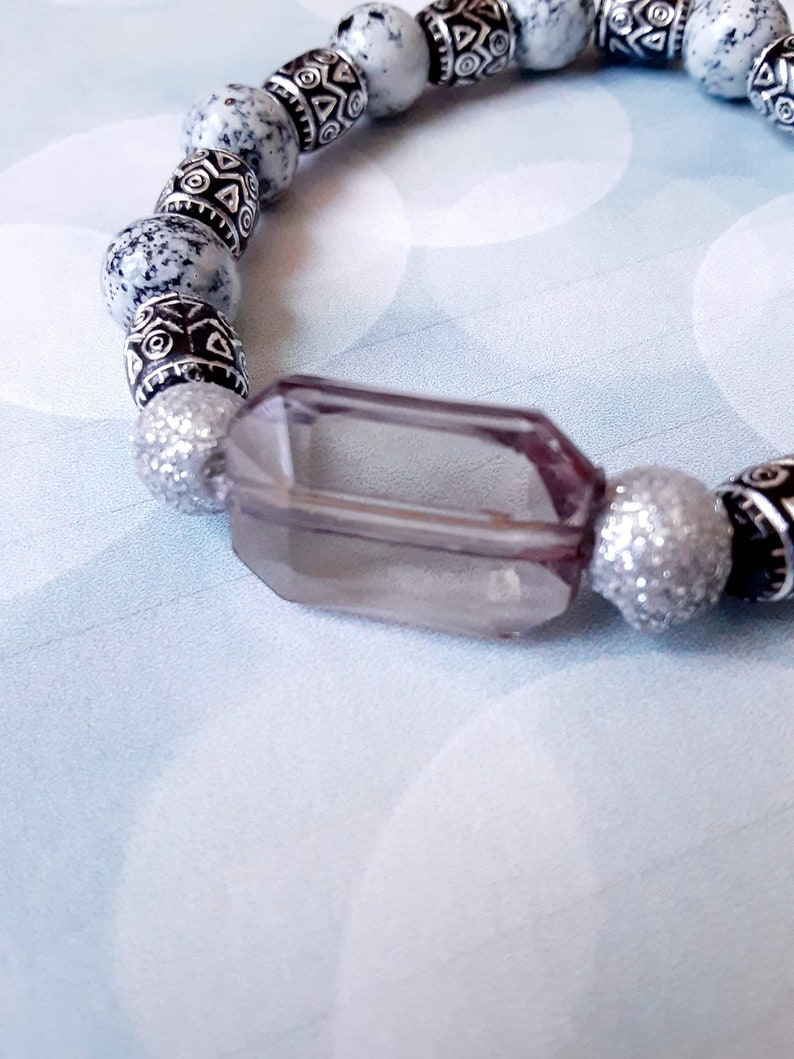 Marble Gray Stretch Bracelet