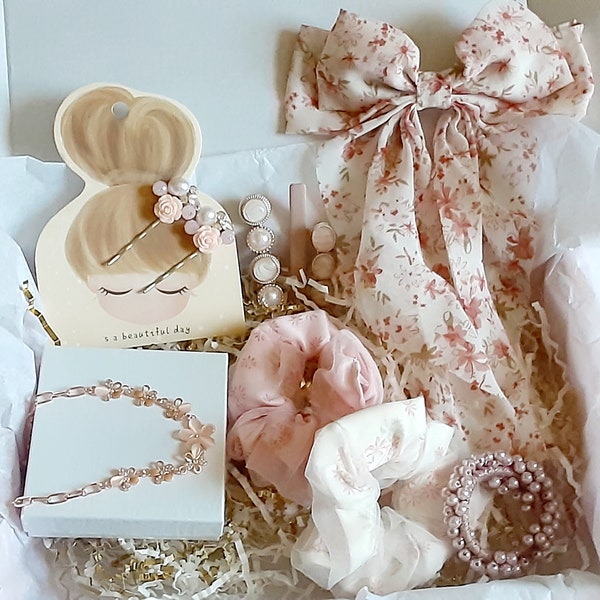 Pink Lover Hair Accessories Gift Box #3, Graduation Gift Boxes, Hair accessories Set, Birthday Gift Box, Coquette Ready to Gift Box