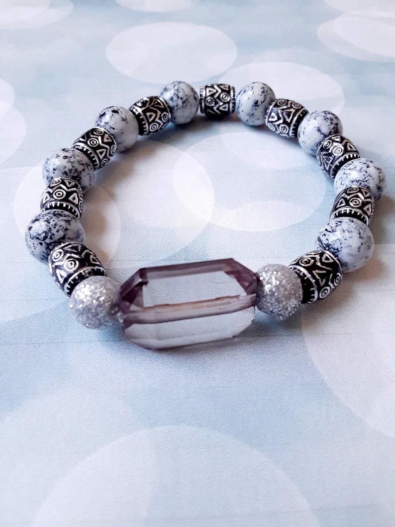 Marble Gray Stretch Bracelet