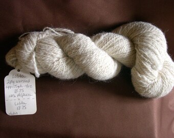 100% ALPACA Yarn 2-ply Worsted Lolita Light Cream 4 oz, 175 Yards