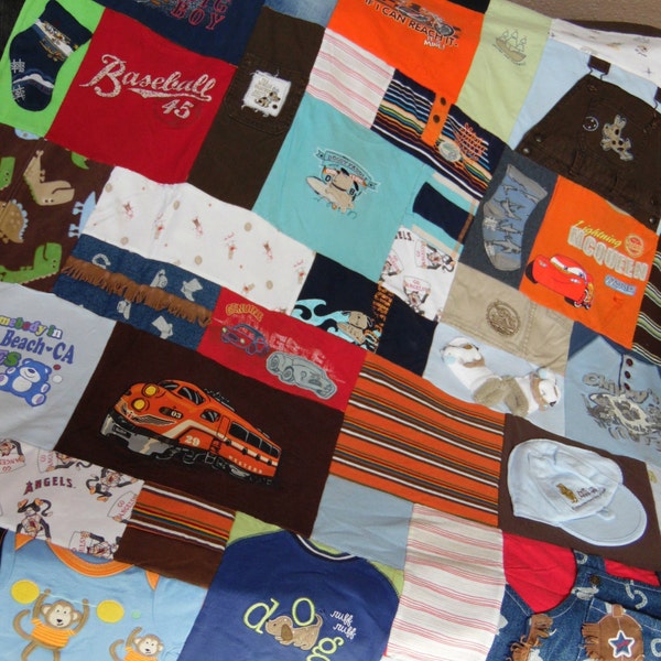 Baby Quilt from clothing - Various Colors - Baby Quilt - Free Shipping
