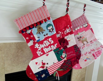 Babys First Christmas Stocking · Christmas Stocking · Upcycled Baby Clothes Stocking · Upcycled Baby Clothes · First Christmas Baby Stocking