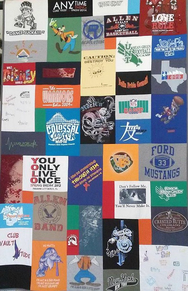 Puzzle Tshirt Quilt Custom Colors Tshirt Quilt Free Shipping image 2