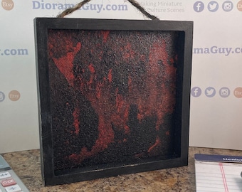 5 inch Square Enamel Pin Display Board / Red & Black / Filthy, Grimy Look / Horror Decor / Wall Hanging