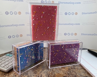 Enamel Pin Protective Display Case in Purple, Blue and Pink with Confetti!