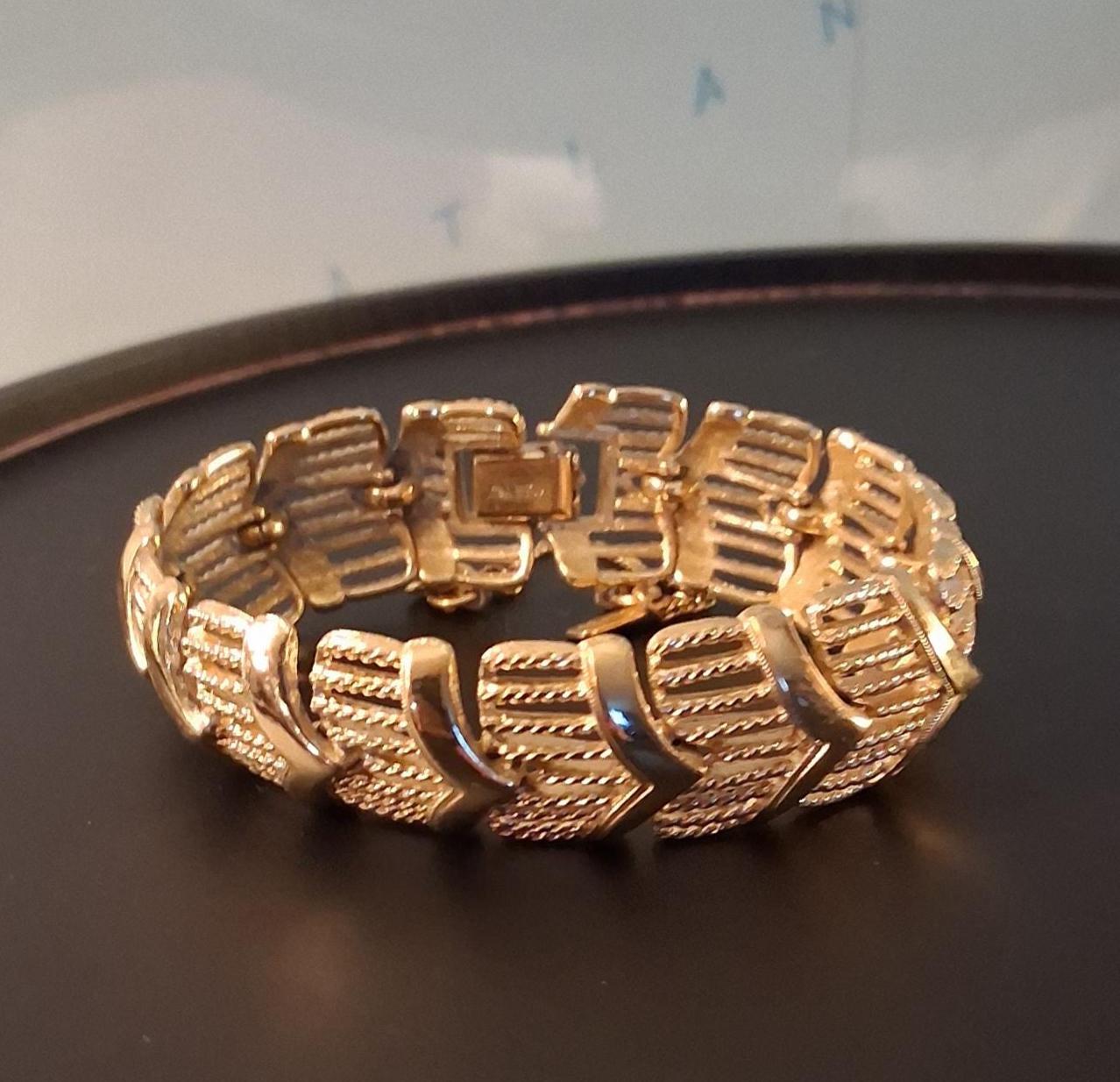 Bracelet Large En Bakélite Vintage 1925 - Collection Rare Art Déco, Marron, Occasion