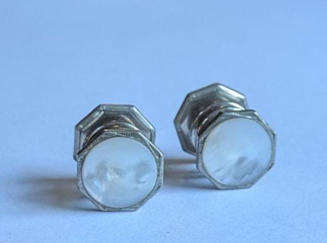 Boutons De Manchette Vintage - Style Argenté à Pression, Modèle DR One Side BX3-13