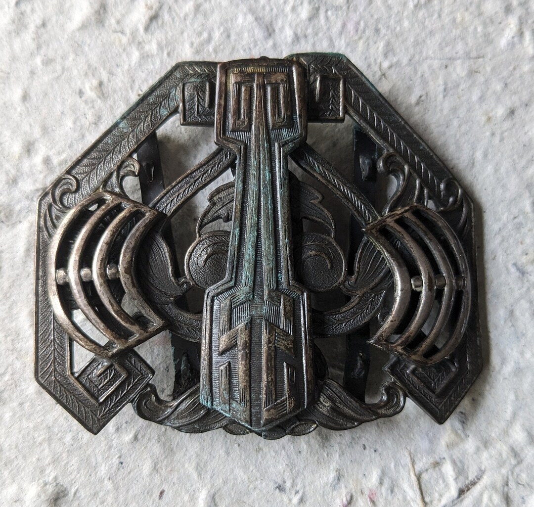 Rare Royal MFG Co Art Deco Belt Buckle Oversized Stunning Antique ...