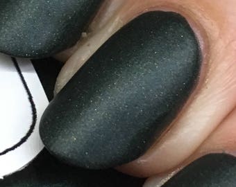 Your Mind is a Walled Garden Nail Polish - dark green matte metallic / vegan / nontoxic / cruelty free