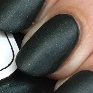 Your Mind is a Walled Garden Nail Polish - dark green matte metallic / vegan / nontoxic / cruelty free