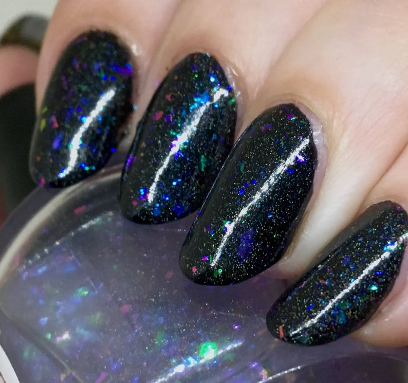 I Am In A Dream Nail Polish color-shifting flakie holo top coat / vegan / nontoxic / cruelty free image 4