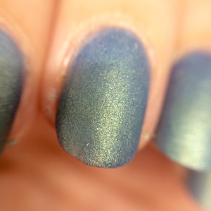 Rules of Acquisition Nail Polish matte brilliant metallic blue-green / vegan / nontoxic / cruelty free image 4