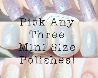 THREE mini nail polishes - YOU PICK - Fanchromatic Nails / vegan / nontoxic / cruelty free