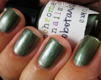 Xenobotanist Nail Polish - rich green with multichromatic shimmer / vegan / nontoxic / cruelty free