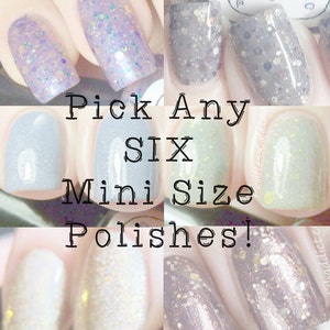 SIX mini nail polishes buy 5 get 1 free YOU PICK Fanchromatic Nails / vegan / nontoxic / cruelty free image 1