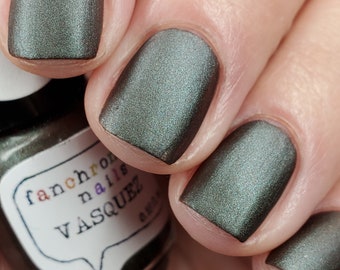 Vasquez Nail Polish - mercurial matte grey/green/gold