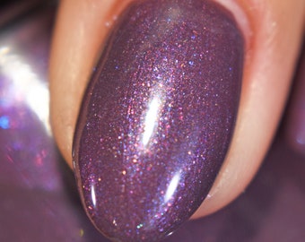 Do You Feel Held? Nail Polish - warm-toned purple with blue & red shimmer