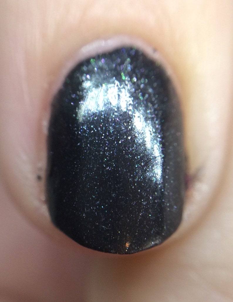 Into the Black Nail Polish very special shimmery black / vegan / nontoxic / cruelty free image 3