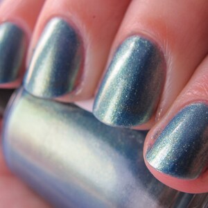 Rules of Acquisition Nail Polish matte brilliant metallic blue-green / vegan / nontoxic / cruelty free image 6