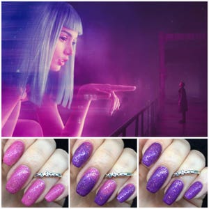 More Human Than Human Thermal Nail Polish - pink-purple holo mood / vegan / nontoxic / cruelty free