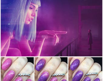 More Human Than Human Thermal Nail Polish - pink-purple holo mood / vegan / nontoxic / cruelty free