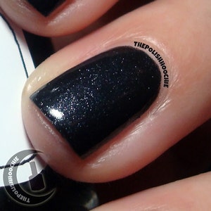 Into the Black Nail Polish very special shimmery black / vegan / nontoxic / cruelty free image 1