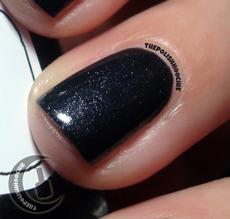 Into the Black Nail Polish very special shimmery black / vegan / nontoxic / cruelty free image 1