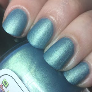 Rules of Acquisition Nail Polish - matte brilliant metallic blue-green / vegan / nontoxic / cruelty free