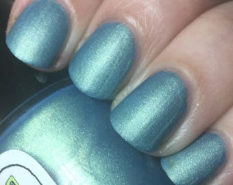 Vernis à ongles Rules of Acquisition - bleu-vert métallisé brillant mat / végétalien / non toxique / cruelty free